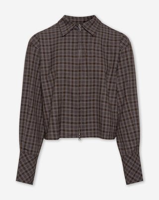 BLOUSE À FERMETURE ÉCLAIR LALOU BRUN