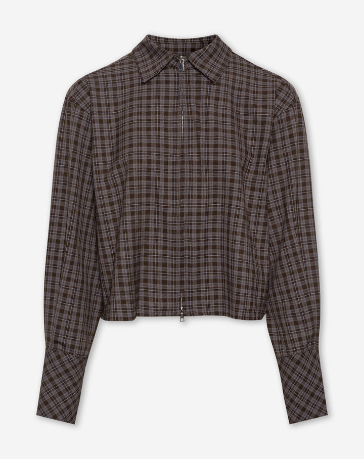 BLOUSE À FERMETURE ÉCLAIR LALOU BRUN