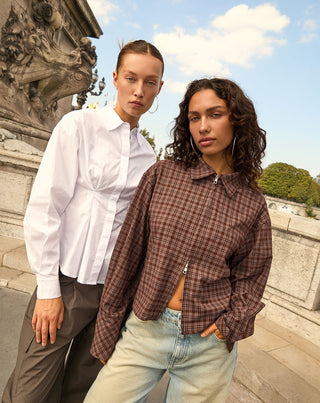 BLOUSE À FERMETURE ÉCLAIR LALOU BRUN