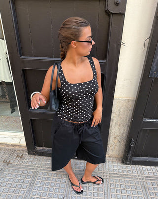 SINGLET À COL CARRE NOIR