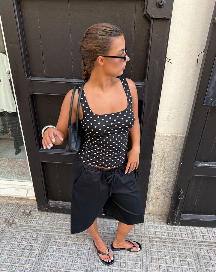 SINGLET À COL CARRE NOIR