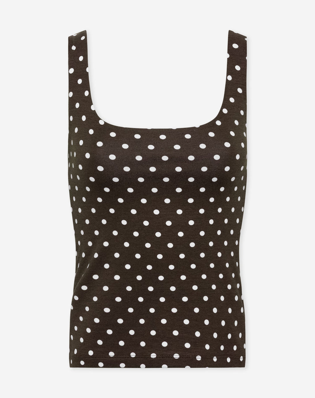 SINGLET À COL CARRE DOT BRUN