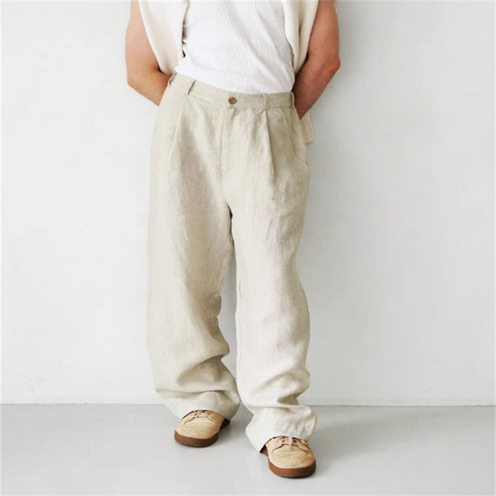 ÉTIENNE | PANTALON EN LIN À JAMBES LARGES
