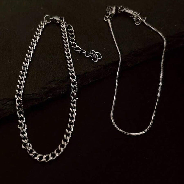 BRYNOUVELLE | PAREAU DE BRACELETS À CHAÎNE FINE POUR HOMMES