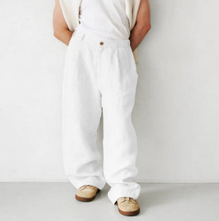 ÉTIENNE | PANTALON EN LIN À JAMBES LARGES