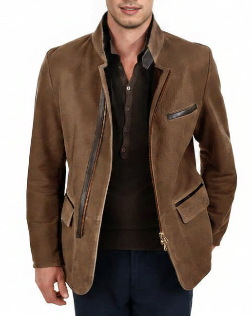 BRYNOUVELLE | Veste en Daim pour Homme - Modèle Terrain