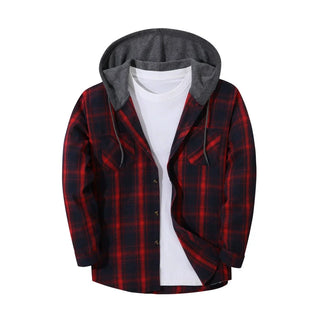 BRYNOUVELLE | VESTE À CAPUCHE À CARREAUX POUR HOMMES