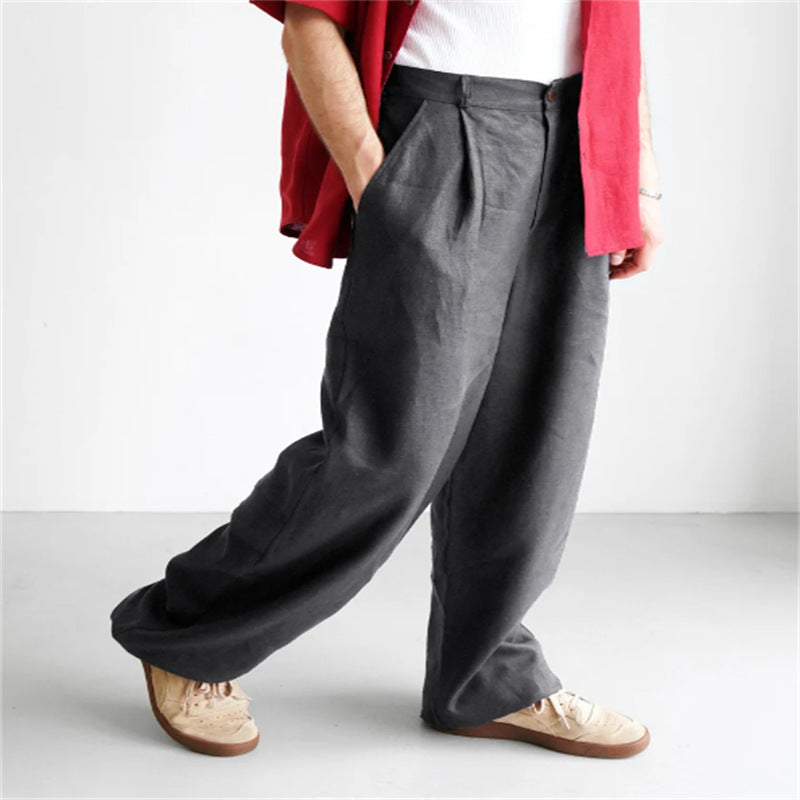 ÉTIENNE | PANTALON EN LIN À JAMBES LARGES