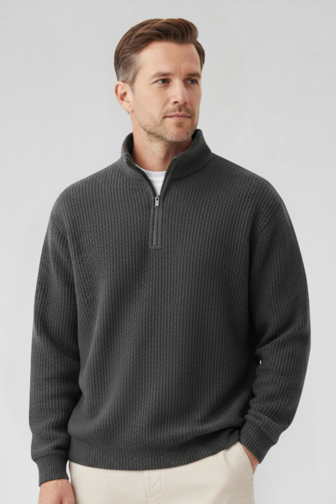 DAMIEN | Pull zippé avec confort quotidien et style intemporel