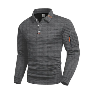BRYNOUVELLE | Polo à Manches Longues en Tissu Texturé pour Hommes