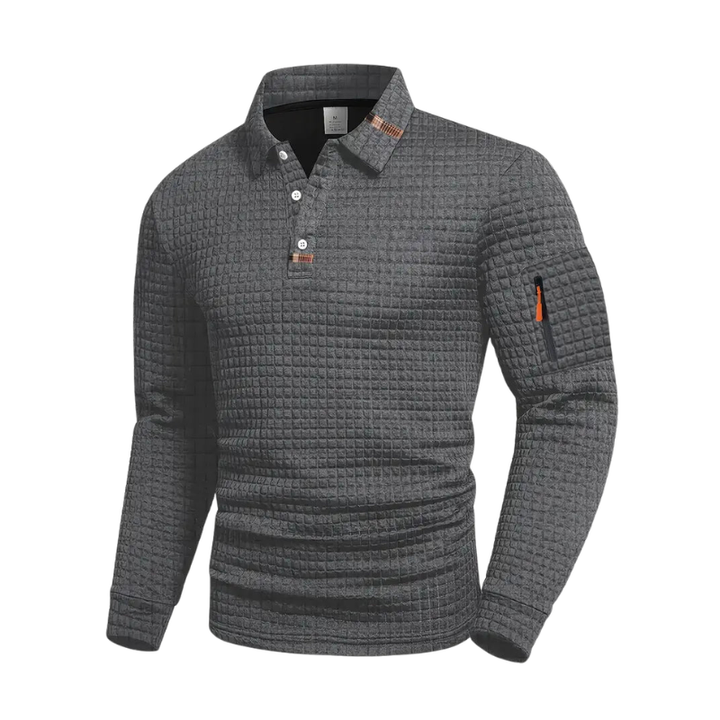 BRYNOUVELLE | Polo à Manches Longues en Tissu Texturé pour Hommes