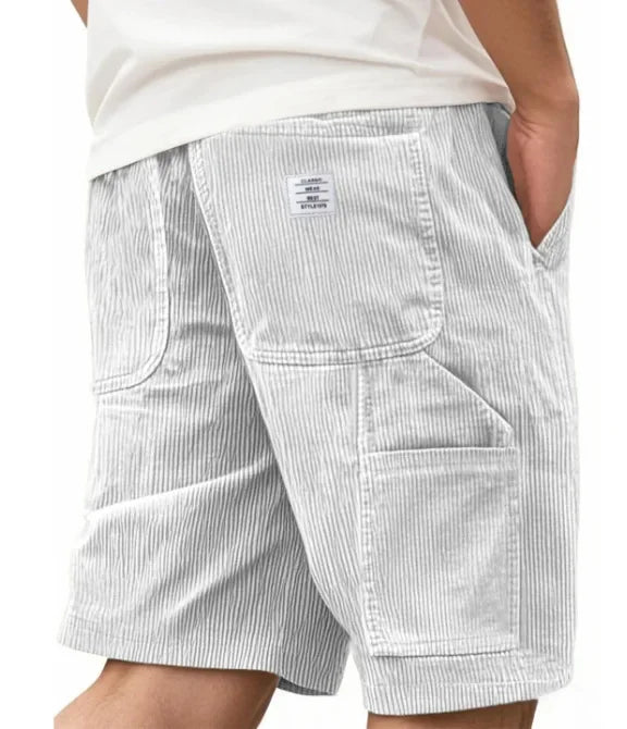 BRYNOUVELLE | SHORTS CARGO EN VELOURS CÔTELÉ POUR HOMMES