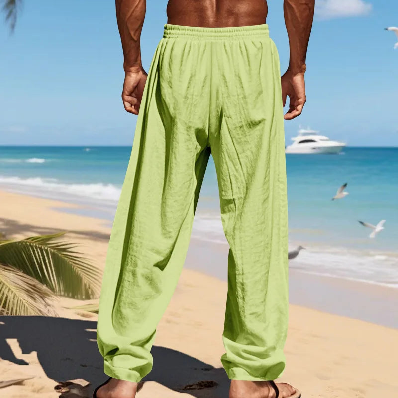 BRYNOUVELLE | PANTALON LIN AZUR POUR HOMME