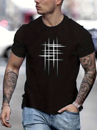 BRYNOUVELLE | T-SHIRT ÉLÉGANT À COL ROND AVEC IMPRIMÉ GRAPHIQUE