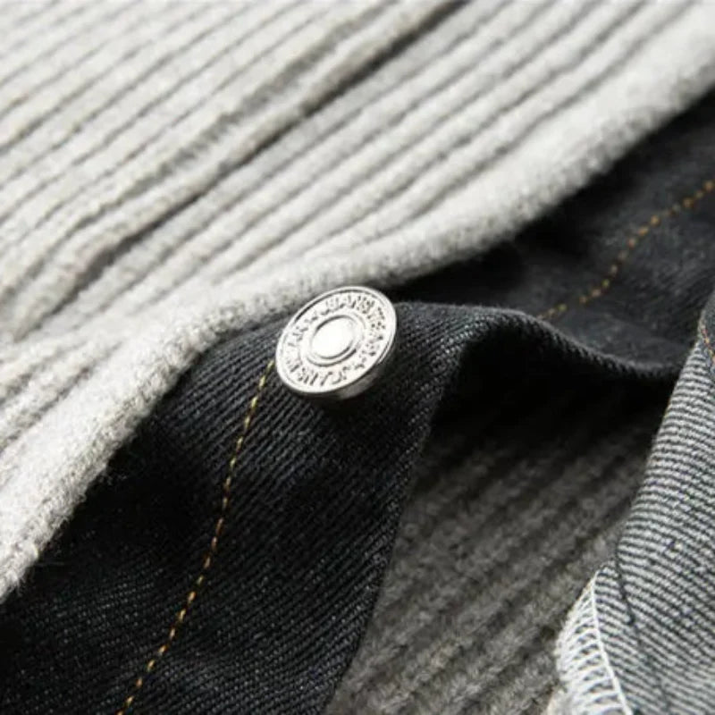 BRYNOUVELLE | Veste en Denim et Tricot pour Hommes