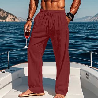 BRYNOUVELLE | PANTALON LIN AZUR POUR HOMME
