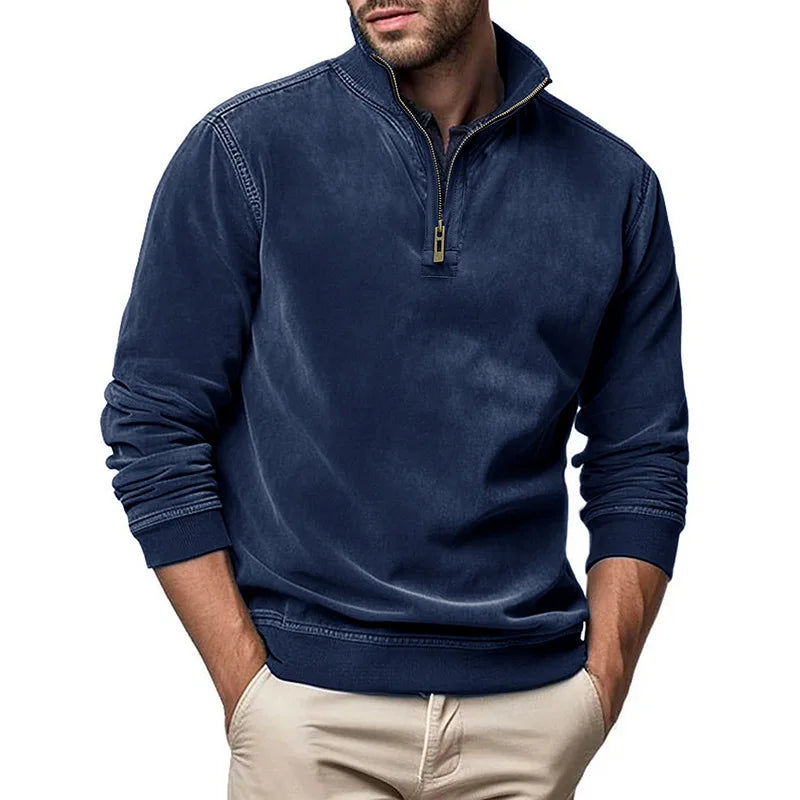 BRYNOUVELLE | Pull en Maille Homme avec Demi-Fermeture Éclair