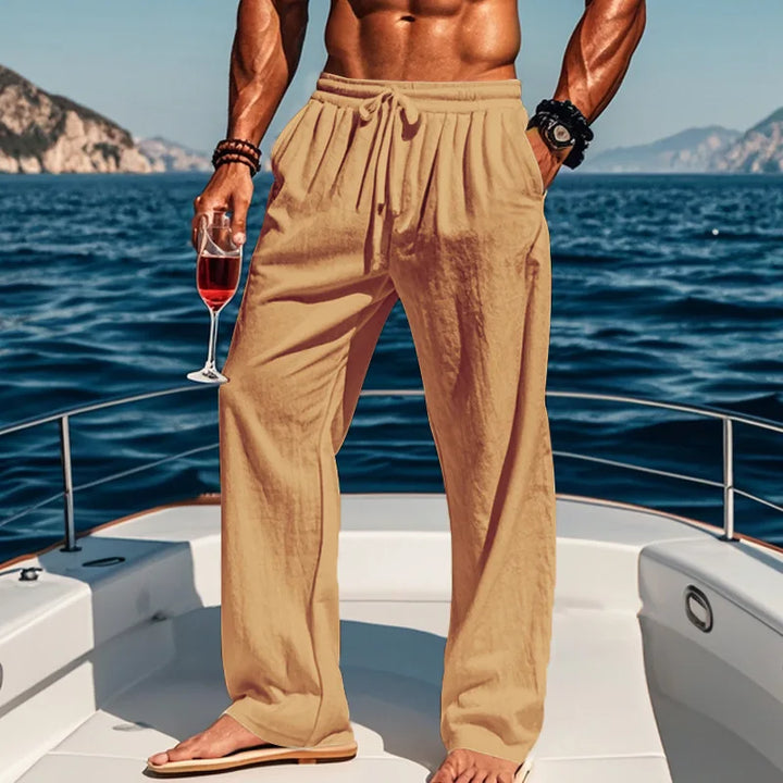BRYNOUVELLE | PANTALON LIN AZUR POUR HOMME