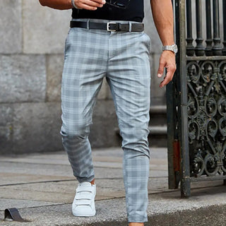 Pantalon Décontracté À Carreaux Pour Homme