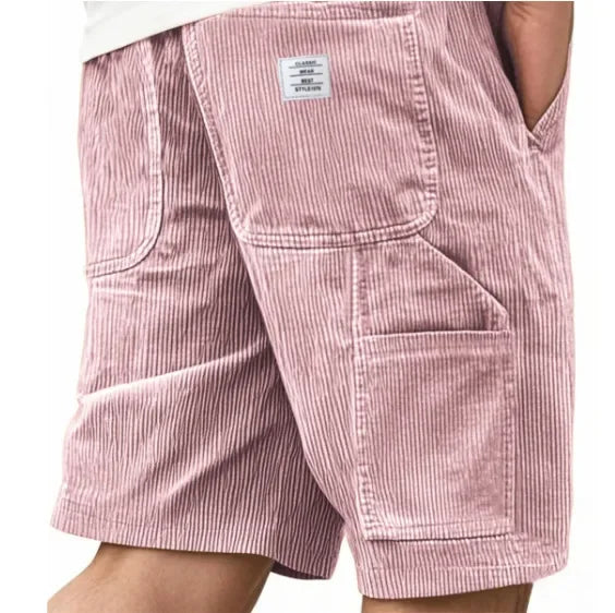 BRYNOUVELLE | SHORTS CARGO EN VELOURS CÔTELÉ POUR HOMMES