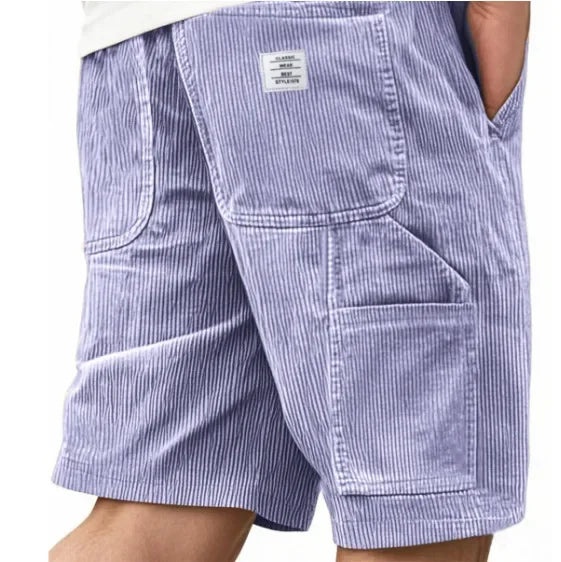 BRYNOUVELLE | SHORTS CARGO EN VELOURS CÔTELÉ POUR HOMMES