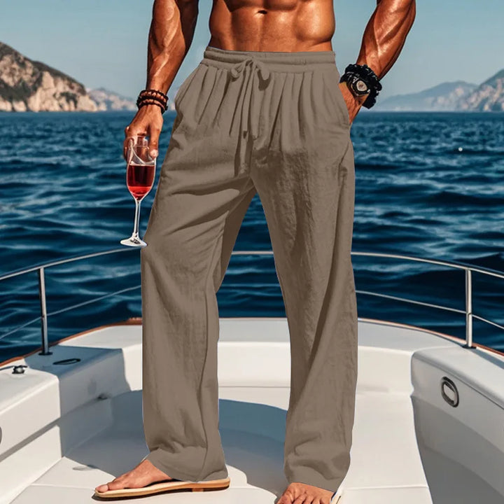 BRYNOUVELLE | PANTALON LIN AZUR POUR HOMME