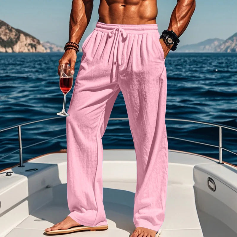 BRYNOUVELLE | PANTALON LIN AZUR POUR HOMME