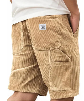 BRYNOUVELLE | SHORTS CARGO EN VELOURS CÔTELÉ POUR HOMMES