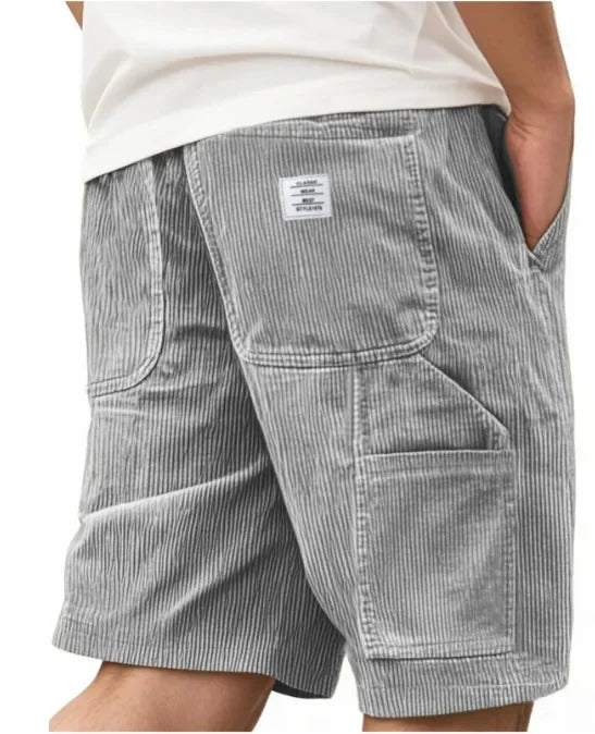 BRYNOUVELLE | SHORTS CARGO EN VELOURS CÔTELÉ POUR HOMMES