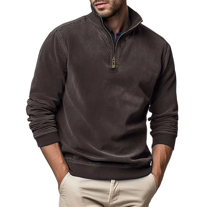 BRYNOUVELLE | Pull en Maille Homme avec Demi-Fermeture Éclair