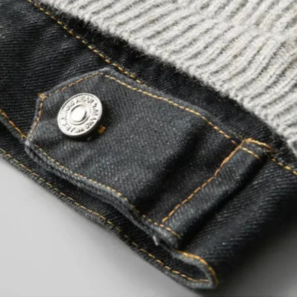 BRYNOUVELLE | Veste en Denim et Tricot pour Hommes