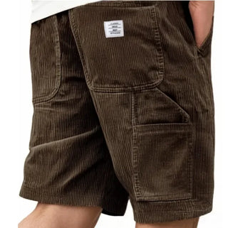 BRYNOUVELLE | SHORTS CARGO EN VELOURS CÔTELÉ POUR HOMMES