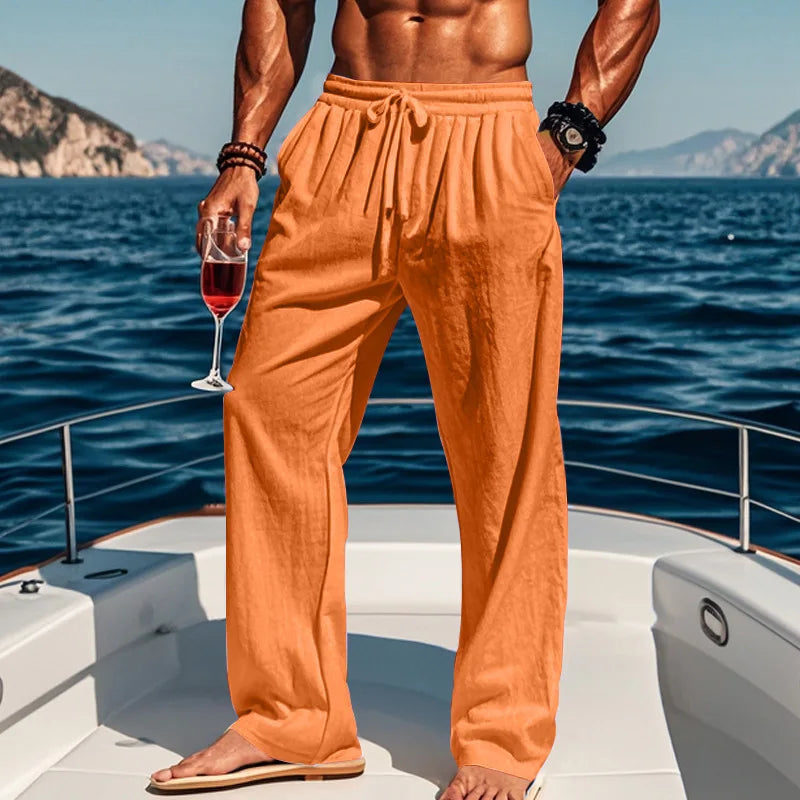 BRYNOUVELLE | PANTALON LIN AZUR POUR HOMME