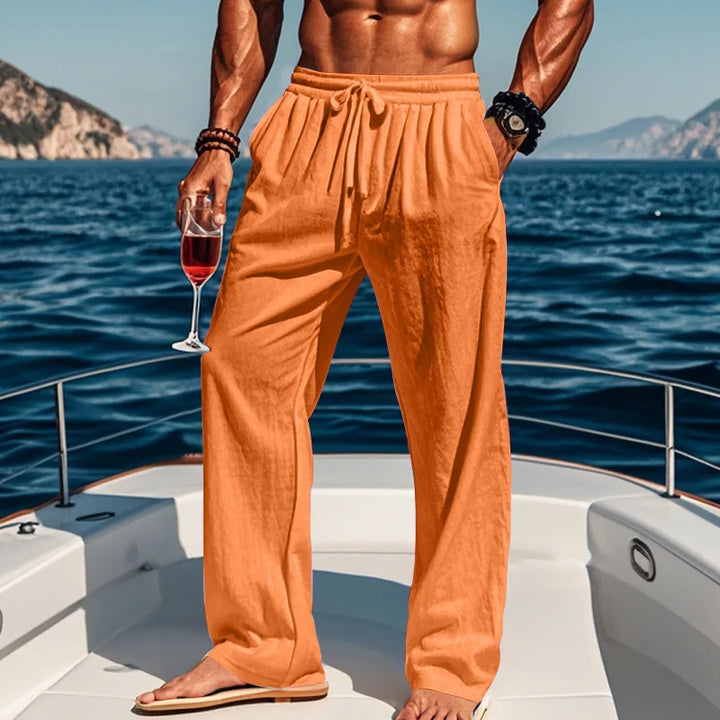 BRYNOUVELLE | PANTALON LIN AZUR POUR HOMME