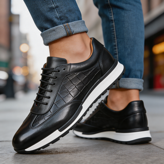 BRYNOUVELLE | Baskets en Cuir Texturé pour Hommes
