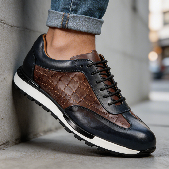 BRYNOUVELLE | Baskets en Cuir Texturé pour Hommes