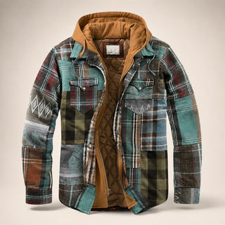 BRYNOUVELLE | VESTE À CARREAUX EN PATCHWORK POUR HOMMES