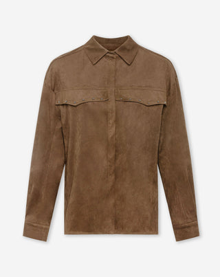BLOUSE EN SUEDE ROWAN CAMEL