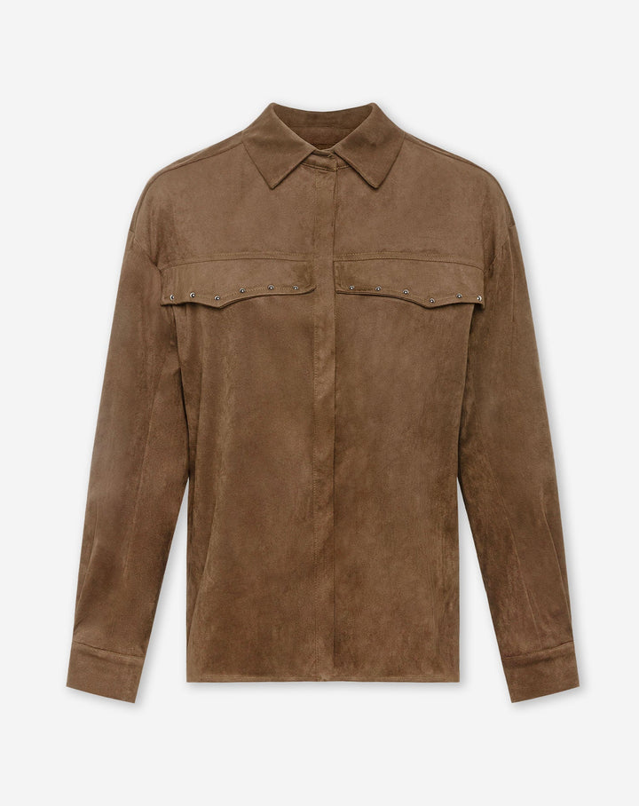 BLOUSE EN SUEDE ROWAN CAMEL