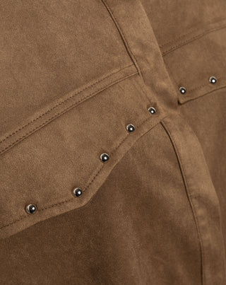 BLOUSE EN SUEDE ROWAN CAMEL