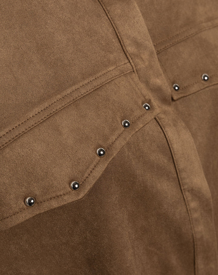 BLOUSE EN SUEDE ROWAN CAMEL