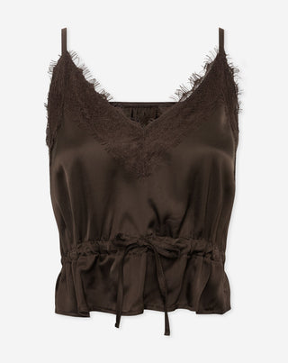 TOP CAMI EN LACE FENNA MARRON
