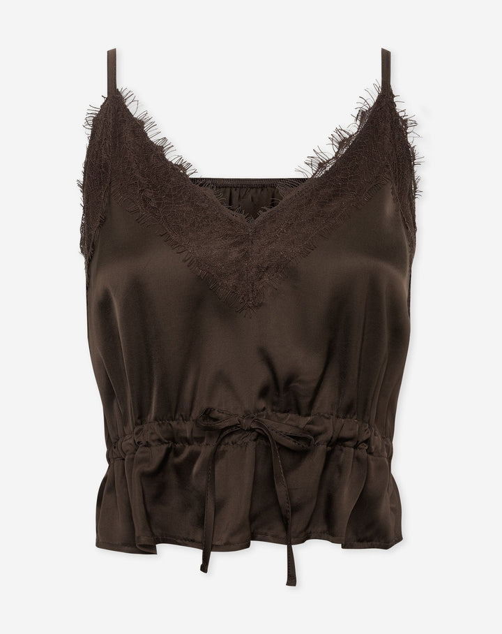 TOP CAMI EN LACE FENNA MARRON