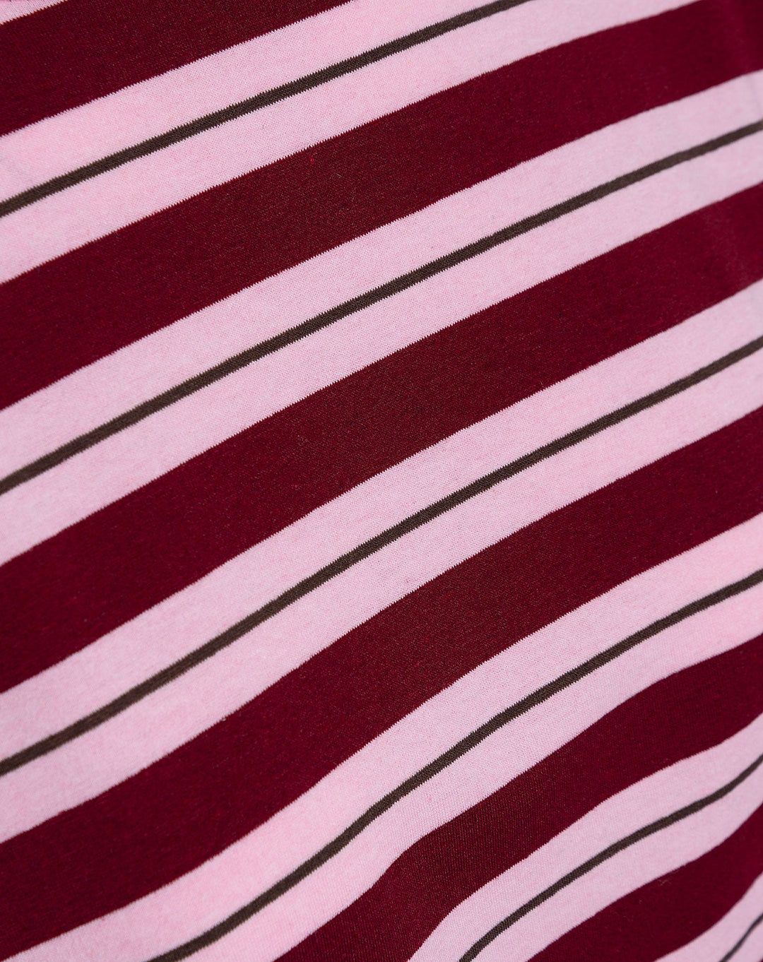 T-SHIRT À MANCHES LONGUES À ÉPAULES REMBOURRÉES STRIPE BOURGOGNE