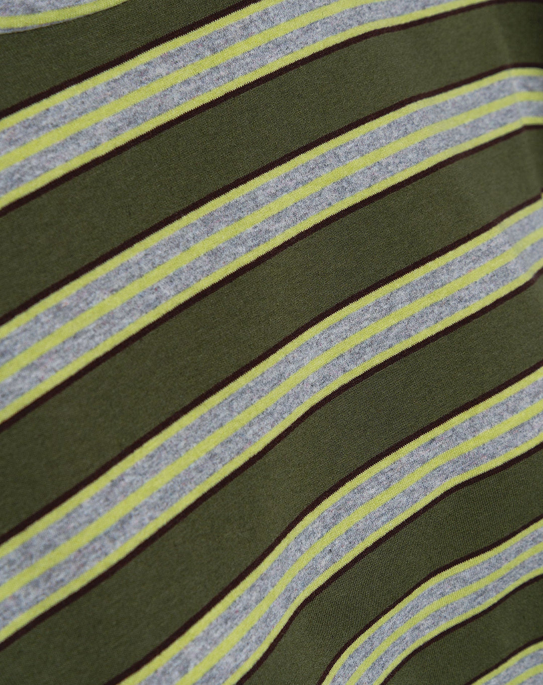 T-SHIRT LONG À MANCHES LONGUES À ÉPAULES REMBOURRÉES STRIPE VERT