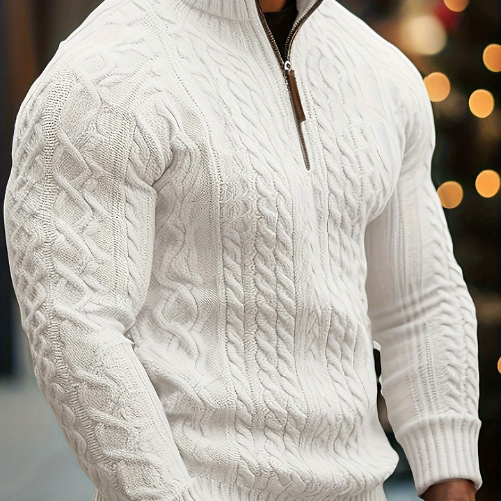 BRYNOUVELLE | Polo pour Hommes avec Fermeture Éclair Quart
