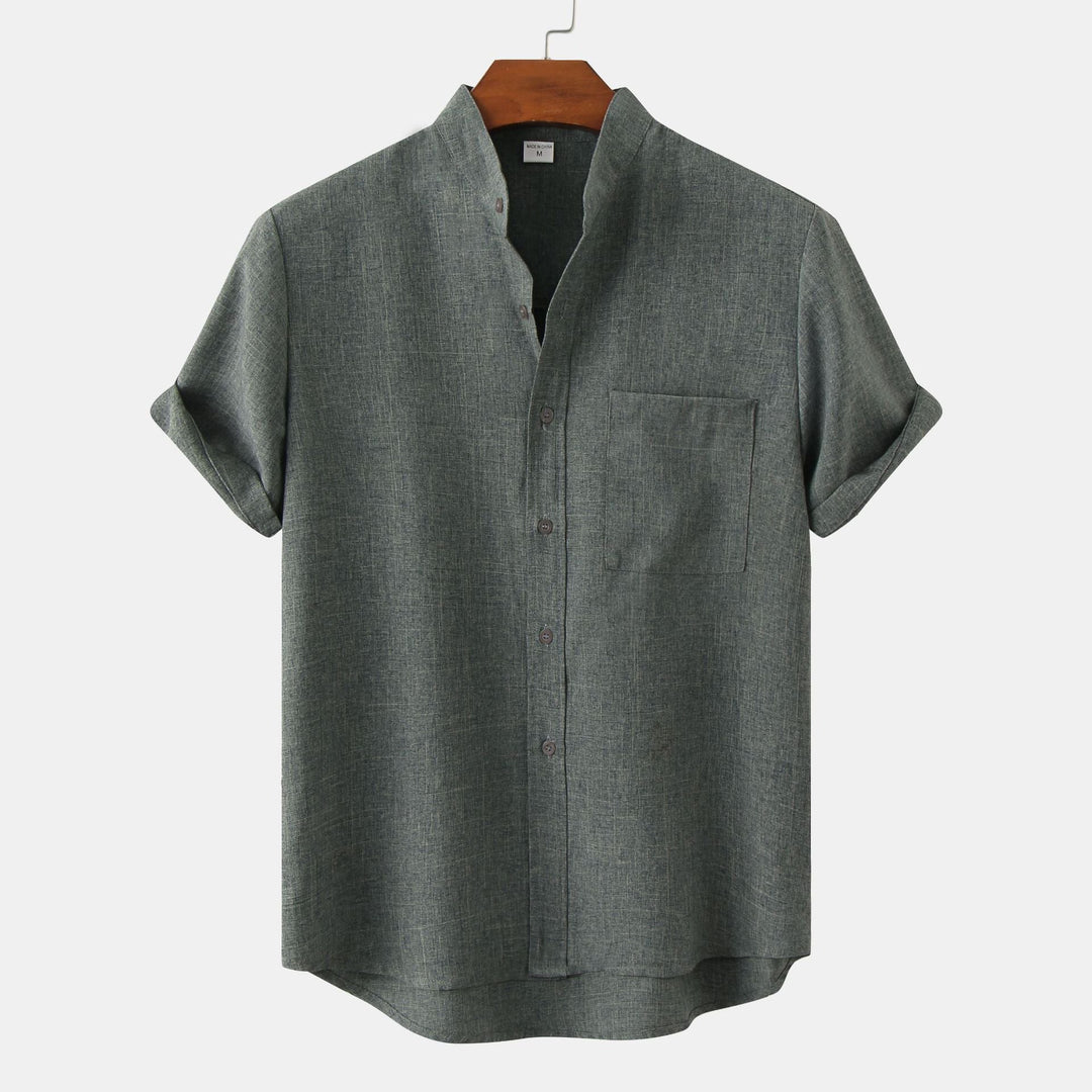 BRYNOUVELLE | CHEMISE EN COTON UNIE AVEC BOUTONS
