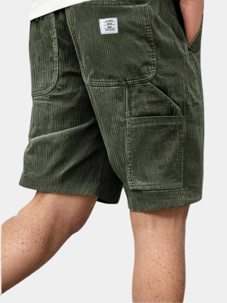 BRYNOUVELLE | SHORTS CARGO EN VELOURS CÔTELÉ POUR HOMMES