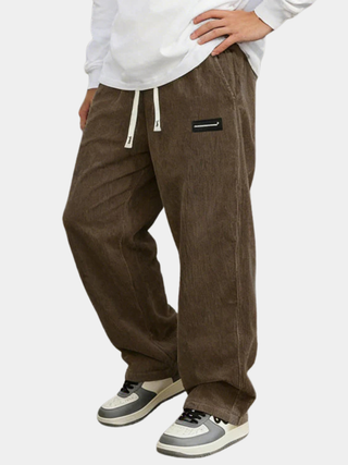 BRYNOUVELLE | PANTALONS EN CORDUROY À TAILLE ÉLASTIQUE POUR HOMMES