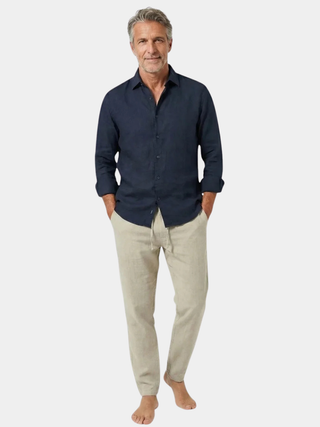 BRYNOUVELLE | PANTALONS DE PLAGE EN LIN CLASSIQUES POUR HOMMES